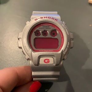 G-Shock Grey and Pink Digital Watch